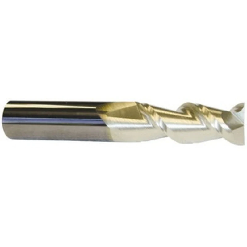 PROMAX Tools 1/2, 5/8 LOC, 1/2 Shank Diam, 2-1/2 OAL, 2 Flute, Solid Carbide Square End Mill Single End, ZrN Finish, ...